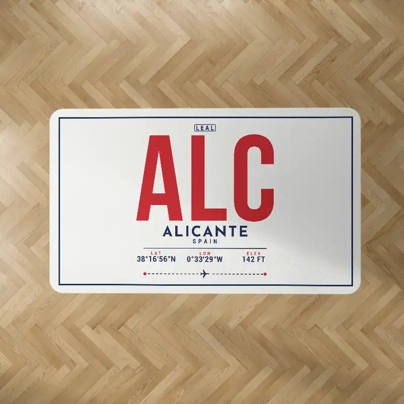 Alicante-Elche Miguel Hernandez Airport (ALC) Carpets - Carpet Rectangle - ID Tag - White V2
