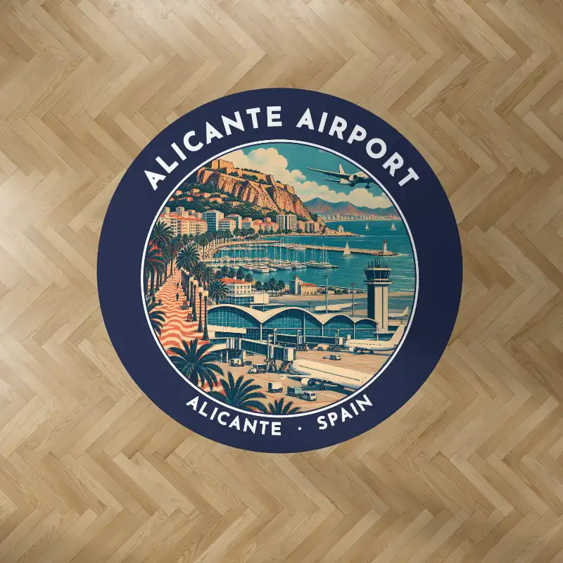 Alicante-Elche Miguel Hernandez Airport (ALC) Carpets - Carpet Round - Badge - Dark Blue V2