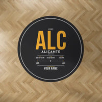 Thumbnail for Alicante-Elche Miguel Hernandez Airport (ALC) Carpets - Carpet Round - ID Tag + Name - Black V2