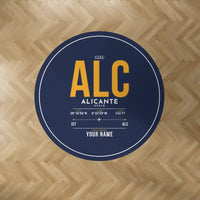Thumbnail for Alicante-Elche Miguel Hernandez Airport (ALC) Carpets - Carpet Round - ID Tag + Name - Dark Blue V2