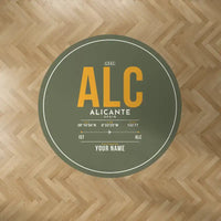 Thumbnail for Alicante-Elche Miguel Hernandez Airport (ALC) Carpets - Carpet Round - ID Tag + Name - Green Army V2