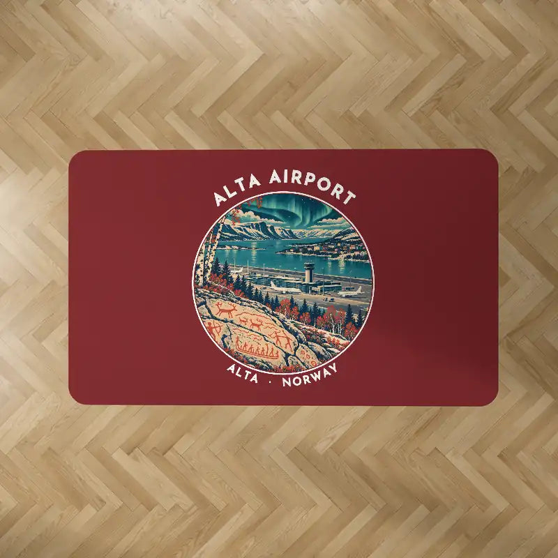 Alta Airport (ALF) Carpets - Carpet Rectangle - Badge - Dark Red V2