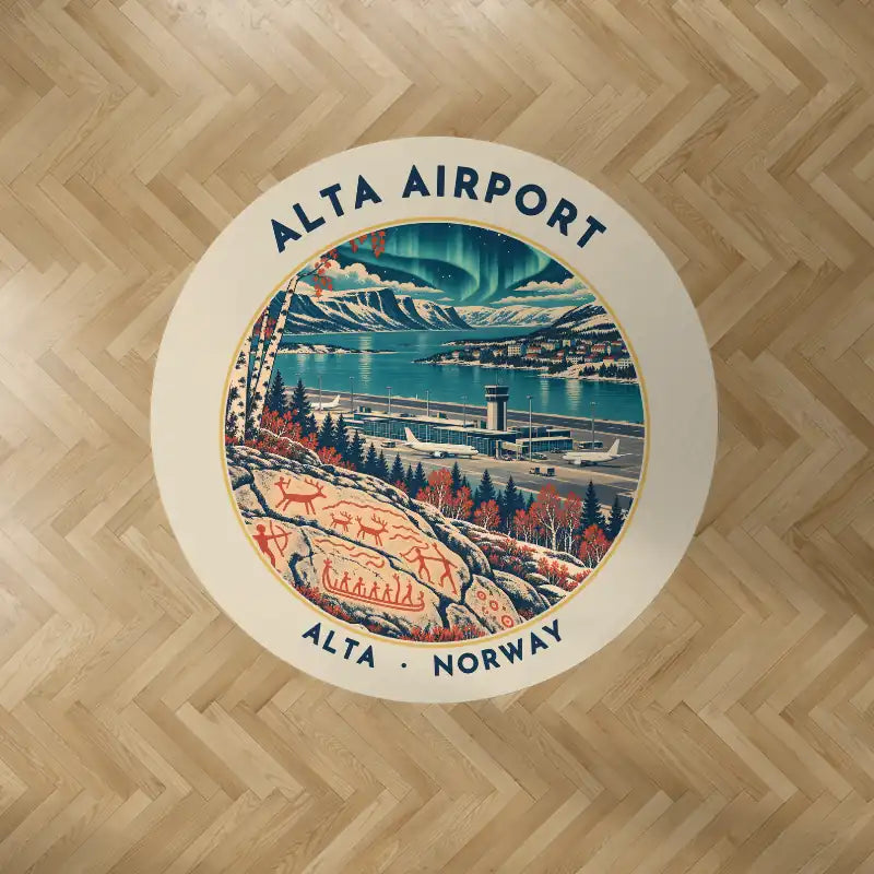 Alta Airport (ALF) Carpets - Carpet Round - Badge - Beige V2