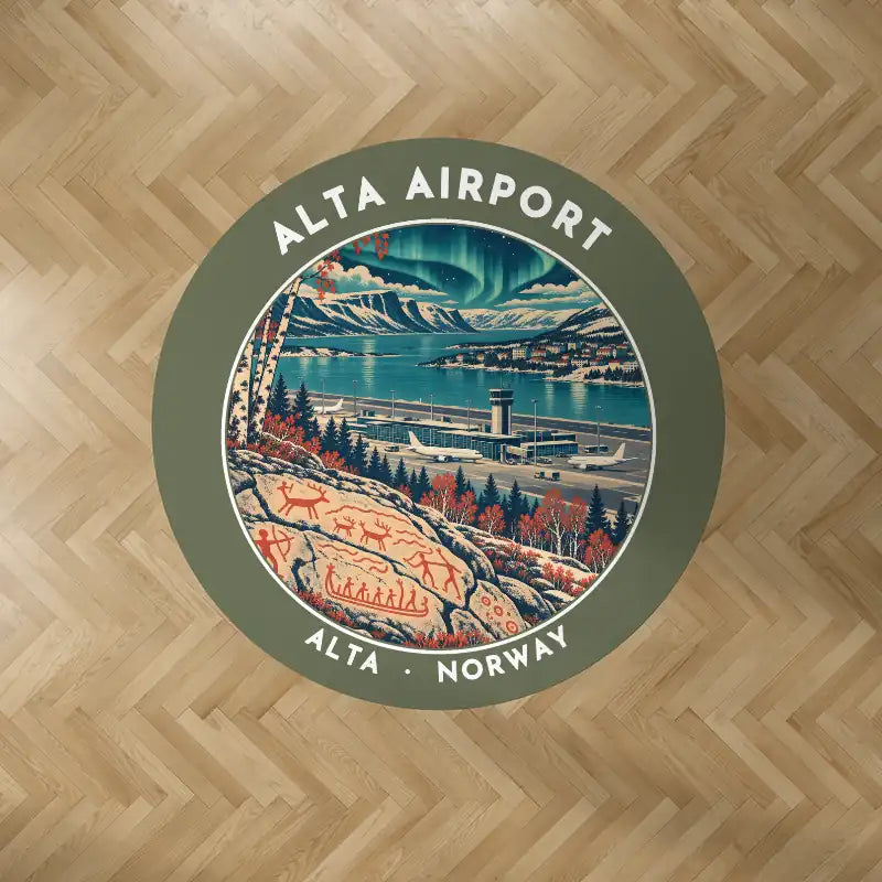 Alta Airport (ALF) Carpets - Carpet Round - Badge - Green Army V2
