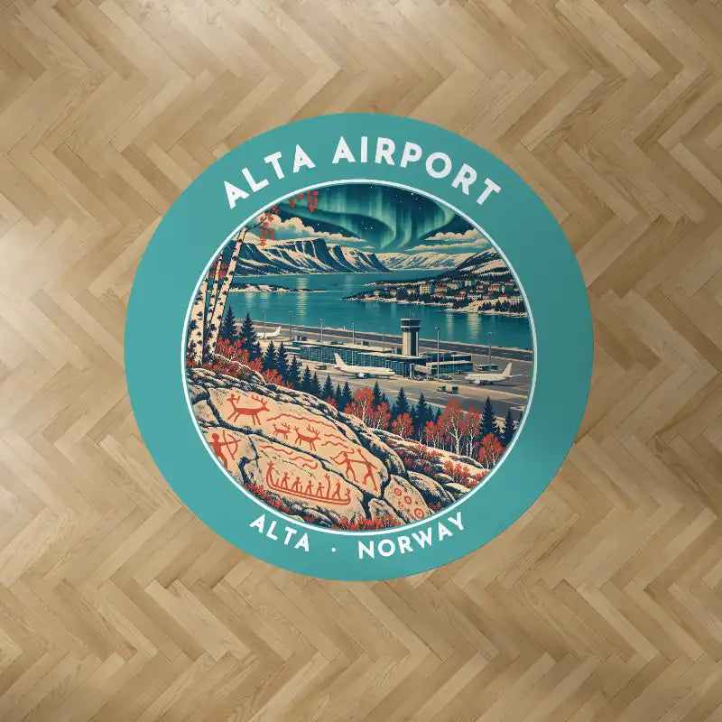 Alta Airport (ALF) Carpets - Carpet Round - Badge - Turquoise V2