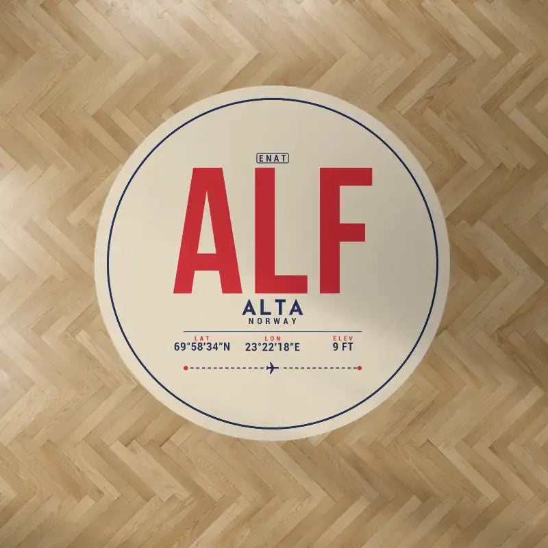 Alta Airport (ALF) Carpets - Carpet Round - ID Tag - Beige V2
