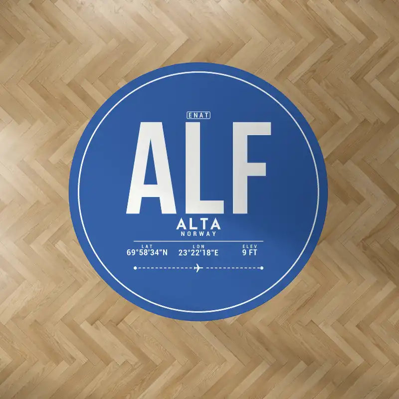 Alta Airport (ALF) Carpets - Carpet Round - ID Tag - Blue V2