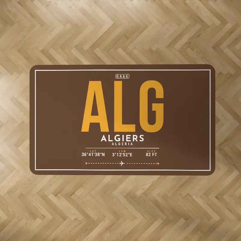 Houari Boumediene Airport (ALG) Carpets - Carpet Rectangle - ID Tag - Brown V2