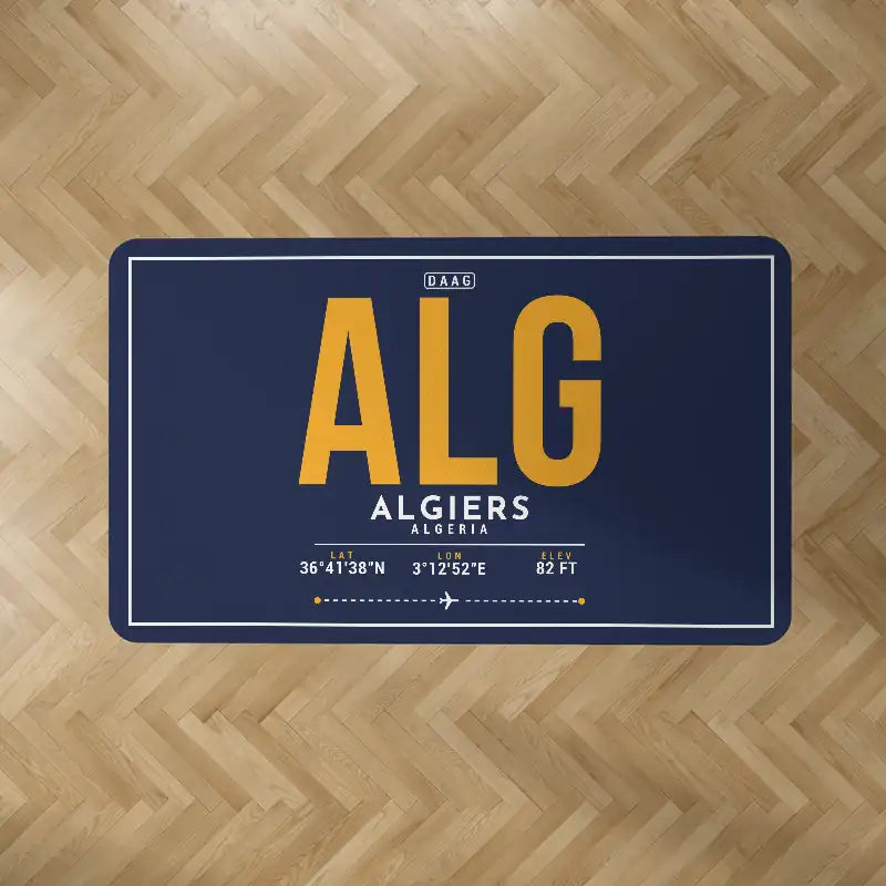 Houari Boumediene Airport (ALG) Carpets - Carpet Rectangle - ID Tag - Dark Blue V2