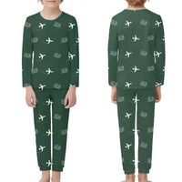 Thumbnail for Houari Boumediene Airport (ALG) Pajamas - Children Pajamas - Dark Green