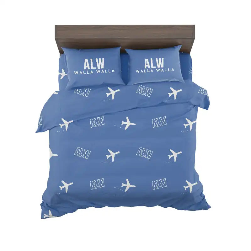 Walla Walla Regional Airport (ALW) Bedding Sets & Blankets - Bedding Set - Pattern - Blue