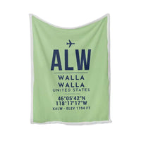 Thumbnail for Walla Walla Regional Airport (ALW) Bedding Sets & Blankets - Blanket - ID Tag - Light Green