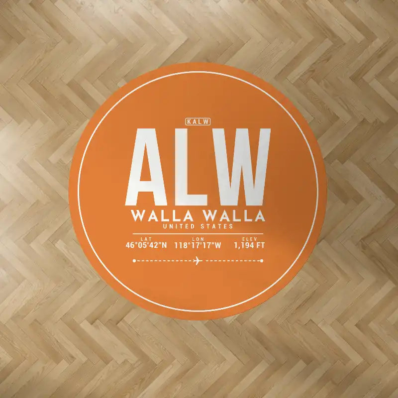 Walla Walla Regional Airport (ALW) Carpets - Carpet Round - ID Tag - Orange V2