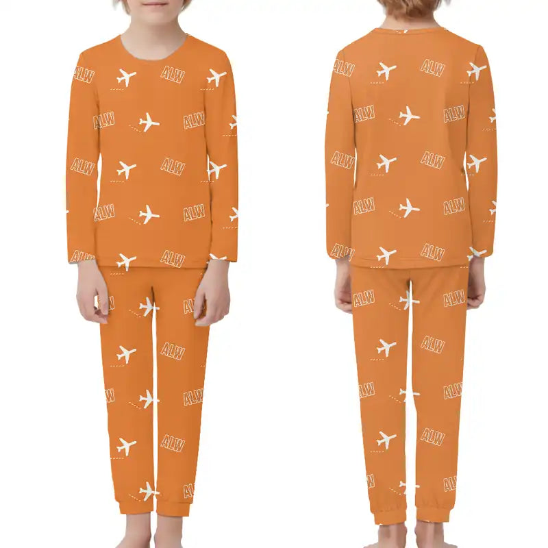 Walla Walla Regional Airport (ALW) Pajamas - Children Pajamas - Orange