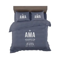 Thumbnail for Rick Husband Amarillo International Airport (AMA) Bedding Sets & Blankets - Bedding Set - ID Tag - Navy Blue