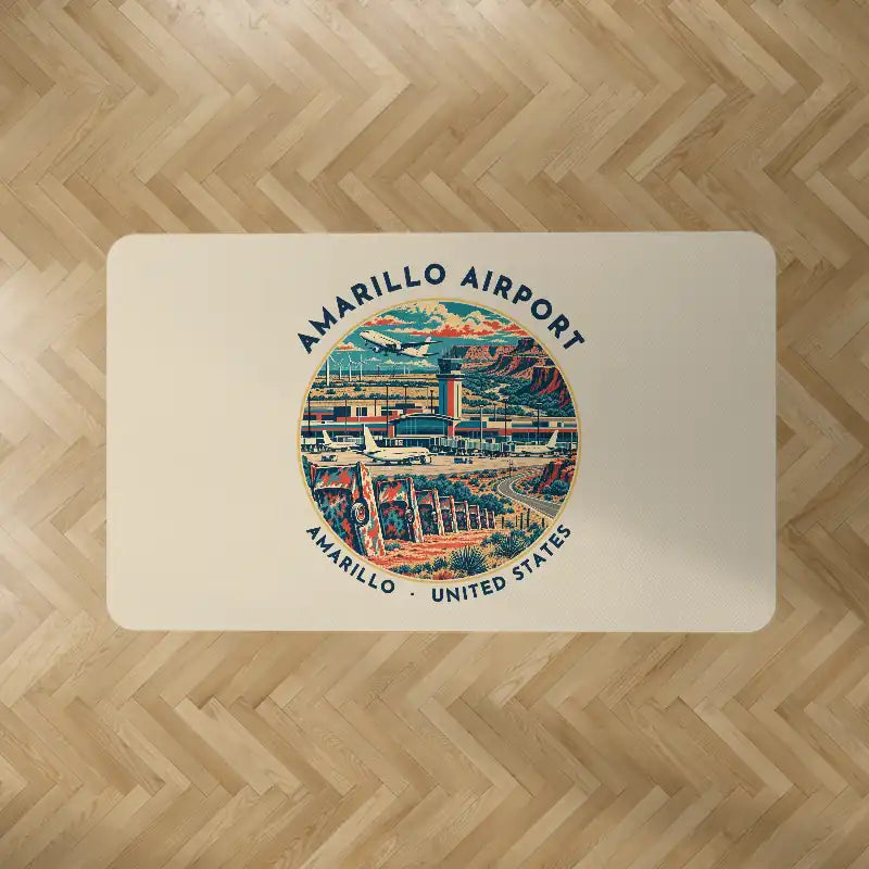 Rick Husband Amarillo International Airport (AMA) Carpets - Carpet Rectangle - Badge - Beige V2