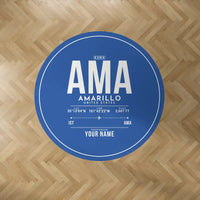 Thumbnail for Rick Husband Amarillo International Airport (AMA) Carpets - Carpet Round - ID Tag + Name - Blue V2