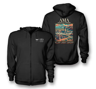 AMA - Poster - Zipped Hoodie - Black