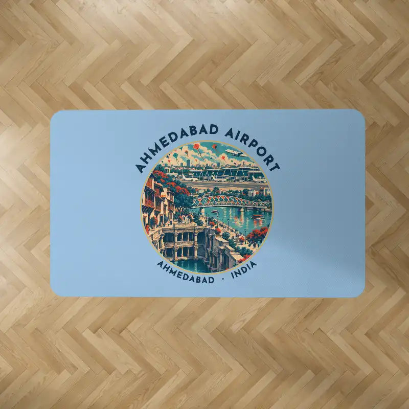 Sardar Vallabhbhai Patel International Airport Ahmedabad (AMD) Carpets - Carpet Rectangle - Badge - Light Blue V2