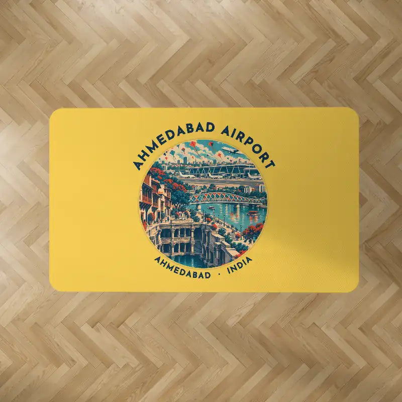 Sardar Vallabhbhai Patel International Airport Ahmedabad (AMD) Carpets - Carpet Rectangle - Badge - Yellow V2