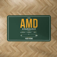 Thumbnail for Sardar Vallabhbhai Patel International Airport Ahmedabad (AMD) Carpets - Carpet Rectangle - ID Tag + Name - Dark Green V2
