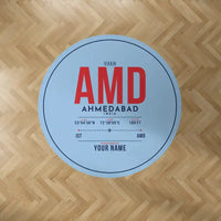 Thumbnail for Sardar Vallabhbhai Patel International Airport Ahmedabad (AMD) Carpets - Carpet Round - ID Tag + Name - Light Blue V2