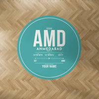 Thumbnail for Sardar Vallabhbhai Patel International Airport Ahmedabad (AMD) Carpets - Carpet Round - ID Tag + Name - Turquoise V2