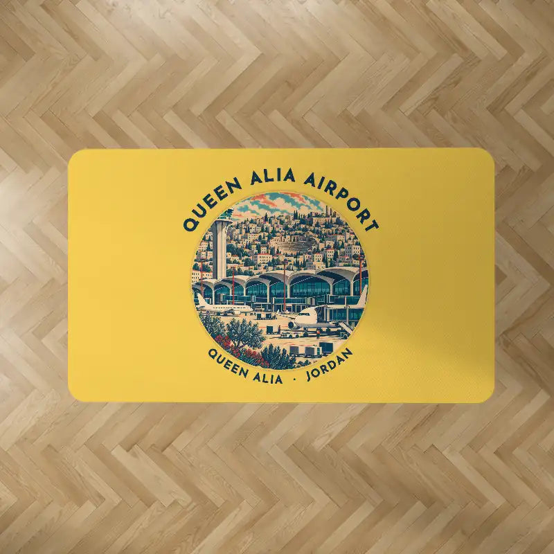 Queen Alia International Airport (AMM) Carpets - Carpet Rectangle - Badge - Yellow V2