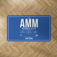Thumbnail for Queen Alia International Airport (AMM) Carpets - Carpet Rectangle - ID Tag + Name - Blue V2
