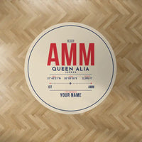 Thumbnail for Queen Alia International Airport (AMM) Carpets - Carpet Round - ID Tag + Name - Beige V2