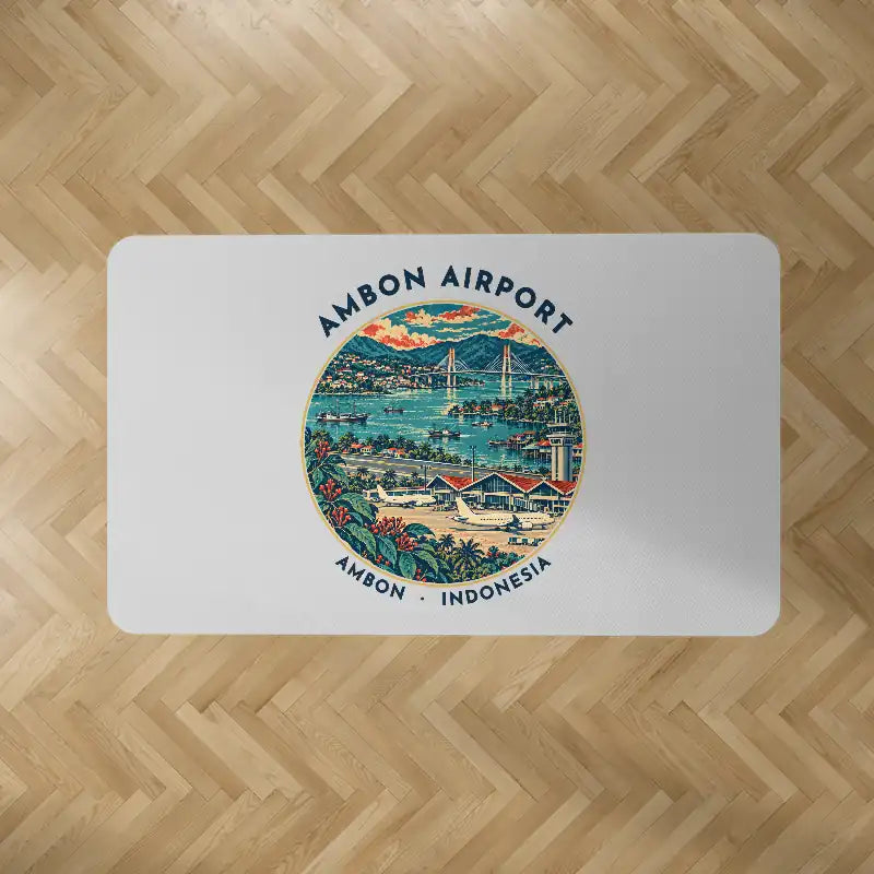 Pattimura International Airport (AMQ) Carpets - Carpet Rectangle - Badge - Light Gray V2