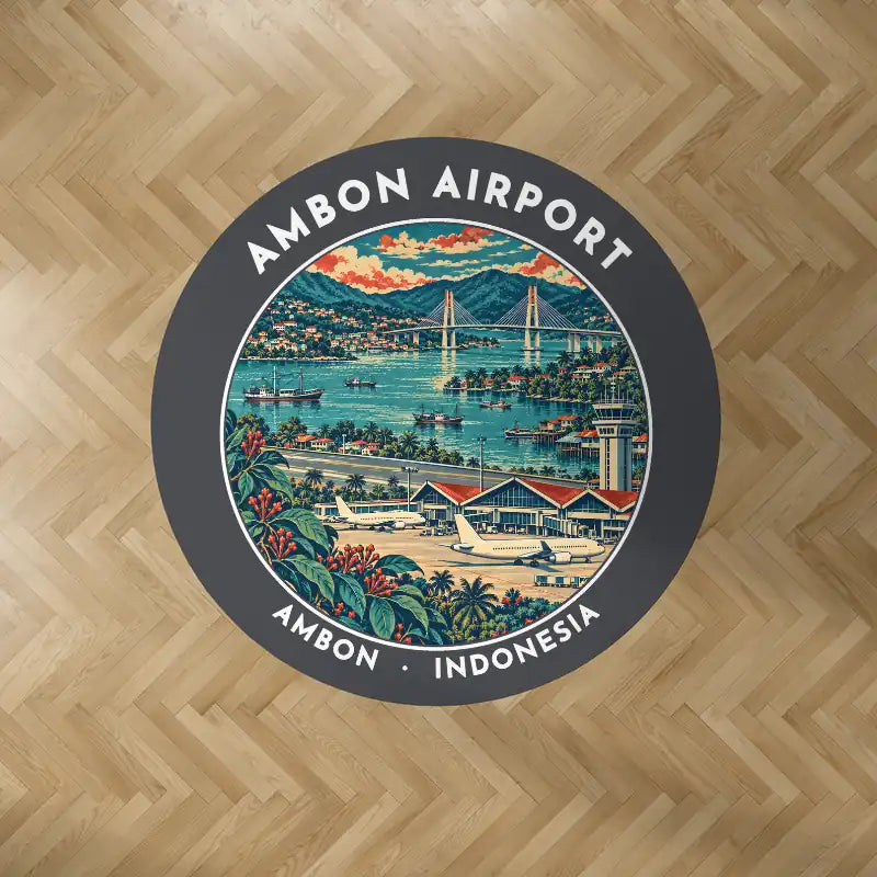 Pattimura International Airport (AMQ) Carpets - Carpet Round - Badge - Dark Gray V2