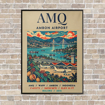 AMQ - Poster - Canvas Framed - Beige