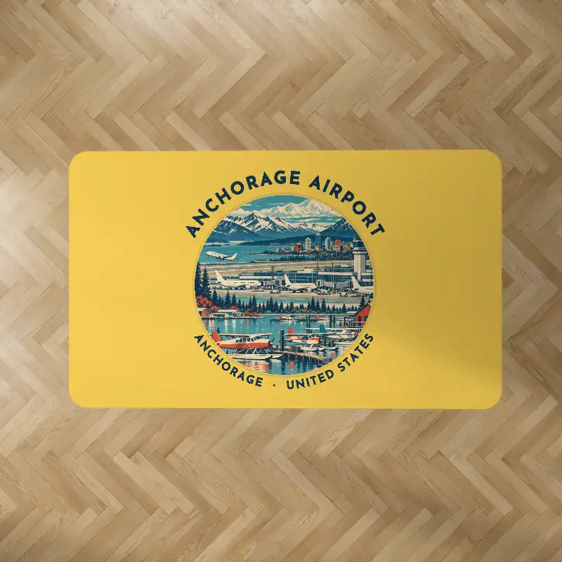 Ted Stevens Anchorage International Airport (ANC) Carpets - Carpet Rectangle - Badge - Yellow V2