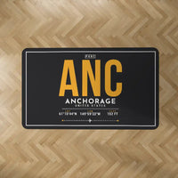 Thumbnail for Ted Stevens Anchorage International Airport (ANC) Carpets - Carpet Rectangle - ID Tag - Black V2