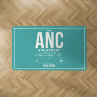 Thumbnail for Ted Stevens Anchorage International Airport (ANC) Carpets - Carpet Rectangle - ID Tag + Name - Turquoise V2