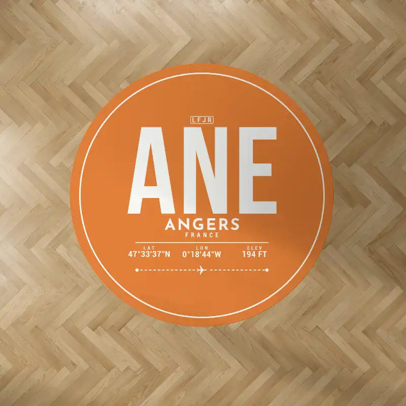 Angers – Loire Airport (ANE) Carpets - Carpet Round - ID Tag - Orange V2