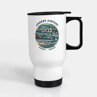 Thumbnail for Angers – Loire Airport (ANE) Travel Mugs - Badge - Stainless Steel with Holder - White