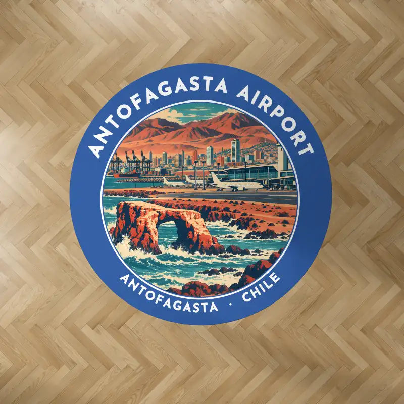 Andres Sabella Galvez International Airport (ANF) Carpets - Carpet Round - Badge - Blue V2