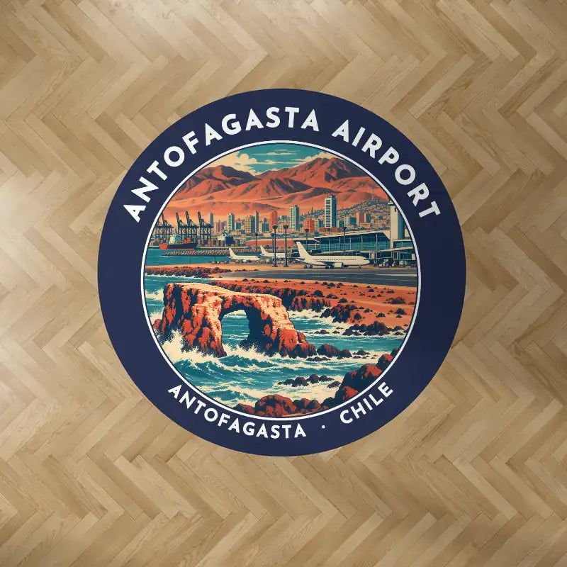 Andres Sabella Galvez International Airport (ANF) Carpets - Carpet Round - Badge - Dark Blue V2