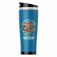 Thumbnail for Andres Sabella Galvez International Airport (ANF) Travel Mugs - Badge + Name - Stainless Steel (No Holder) - Light Blue