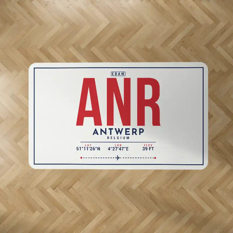 Antwerp International Airport (ANR) Carpets - Carpet Rectangle - ID Tag - White V2