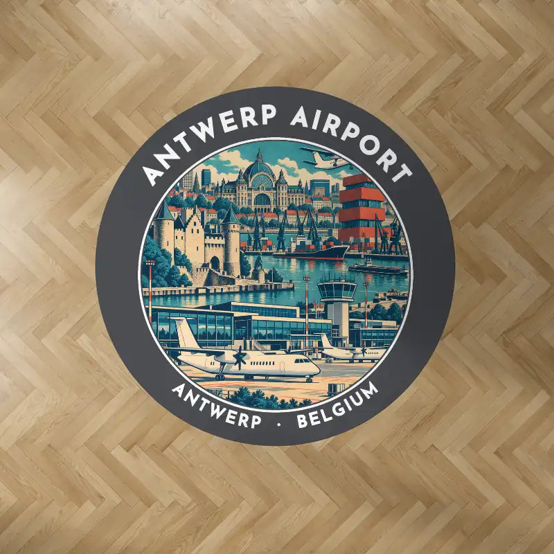 Antwerp International Airport (ANR) Carpets - Carpet Round - Badge - Dark Gray V2