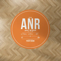Thumbnail for Antwerp International Airport (ANR) Carpets - Carpet Round - ID Tag + Name - Orange V2