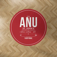 Thumbnail for V. C. Bird International Airport (ANU) Carpets - Carpet Round - ID Tag + Name - Red V2