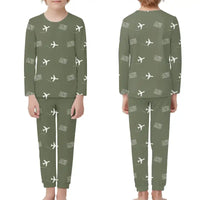 Thumbnail for V. C. Bird International Airport (ANU) Pajamas - Children Pajamas - Green Army