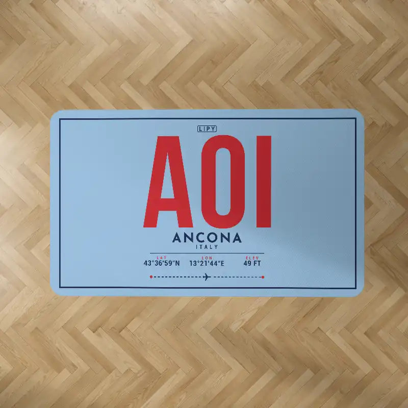 Ancona Falconara Airport (AOI) Carpets - Carpet Rectangle - ID Tag - Light Blue V2