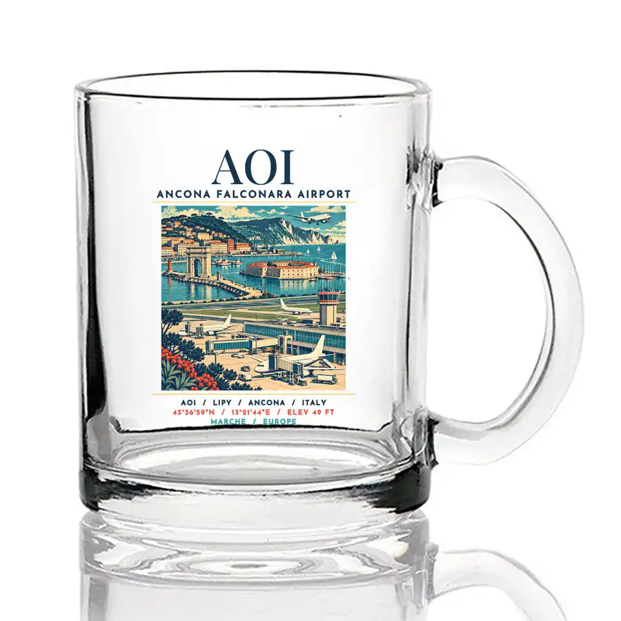 Ancona Falconara Airport (AOI) Glasses - Poster - Coffee & Tea Glass