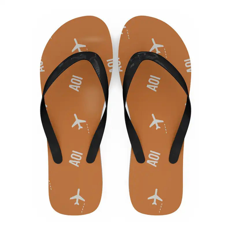 Ancona Falconara Airport (AOI) Slippers & Flip Flops - Slippers - Flip Flops - Pattern - Orange