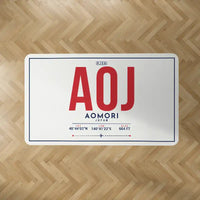 Thumbnail for Aomori Airport (AOJ) Carpets - Carpet Rectangle - ID Tag - White V2